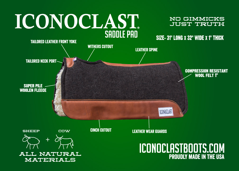 Iconoclast Saddle Pad-Tan and Black