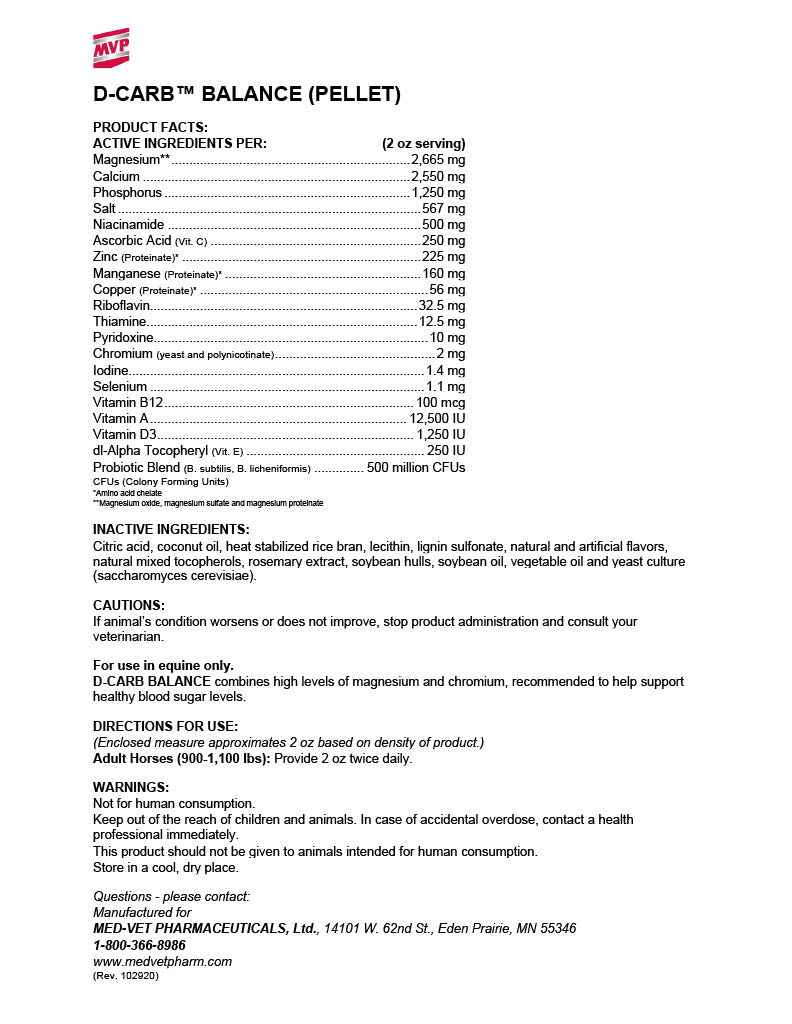 D-Carb Balance (Pellets) D-Carb Balance (Pellets)